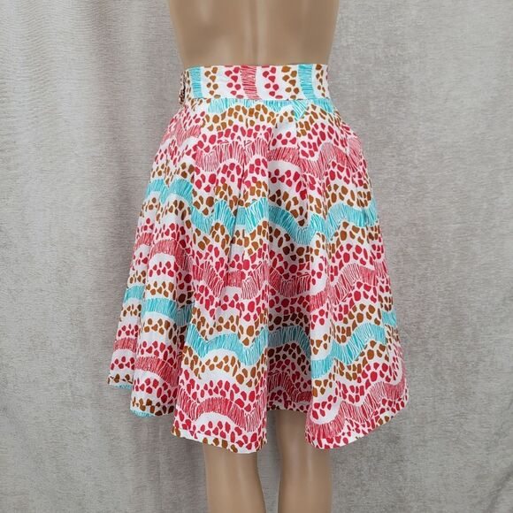 Francis + Benedict Cotton Colorful Patterned Women's Full Skirt Small - Picture 5 of 13
